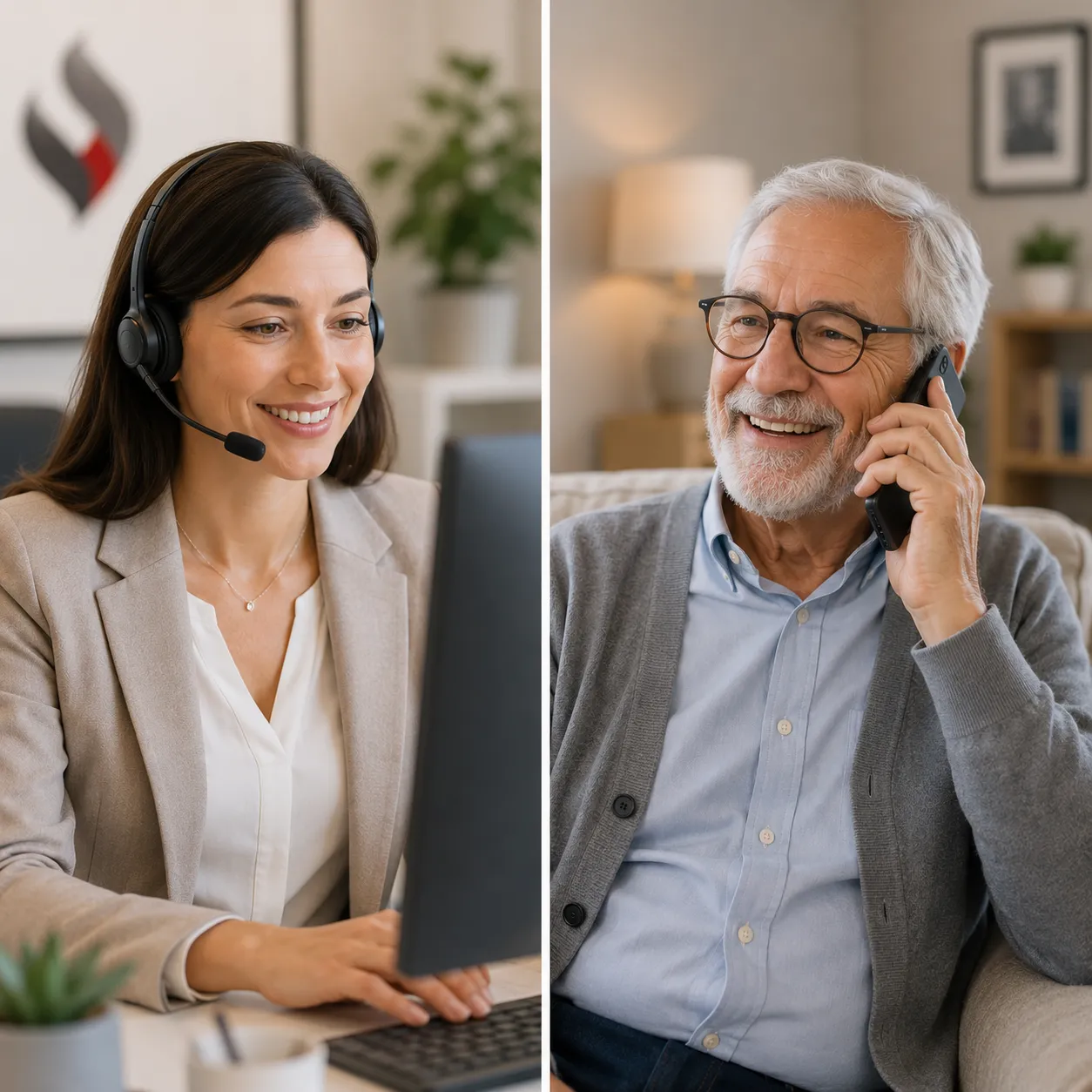 Conseillère avec un senior